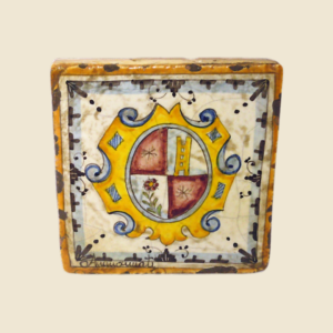 Square tile cm 15 x 15cote of arms pattern