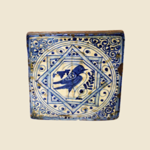 Sqaure tile cm 15 x 15  animal pattern - blue bird