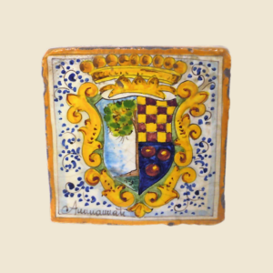 Square tile cm 15 x 15 cote of arms pattern