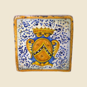 Square tile cm 15 x 15 cote of arms pattern