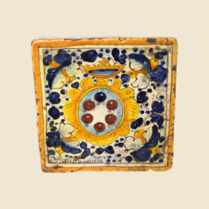 Square tile cm 15 x 15 cote of arms pattern