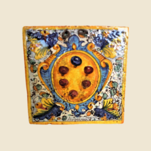 Square tile cm 15 x 15 cote of arms pattern