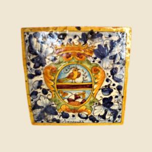 square tile cm 15 x 15 cote of arms pattern