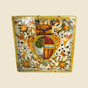 Square tile cm 15 x 15  cote of arms pattern