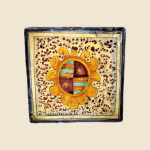 Square tile  cm 15 x 15  cote of arms pattern